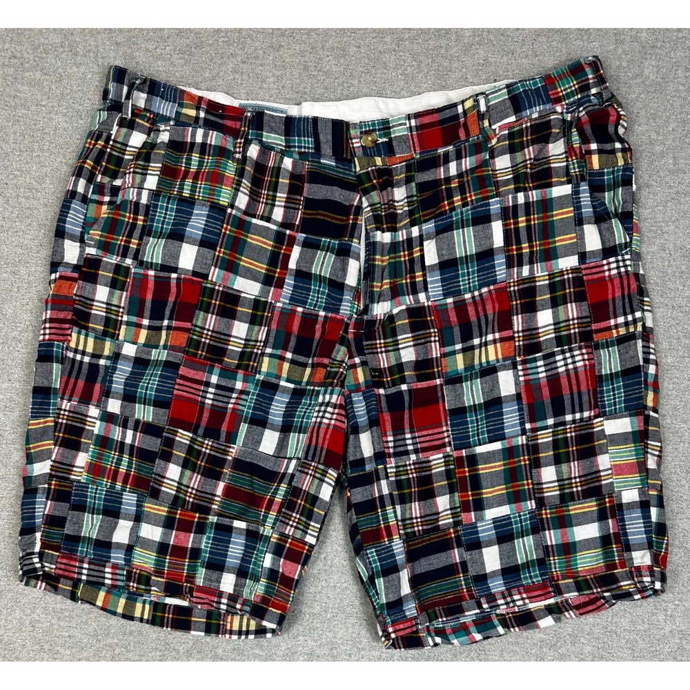 Castaway Patchwork Madras Shorts Mens 42 Multi Color Preppy Plaid